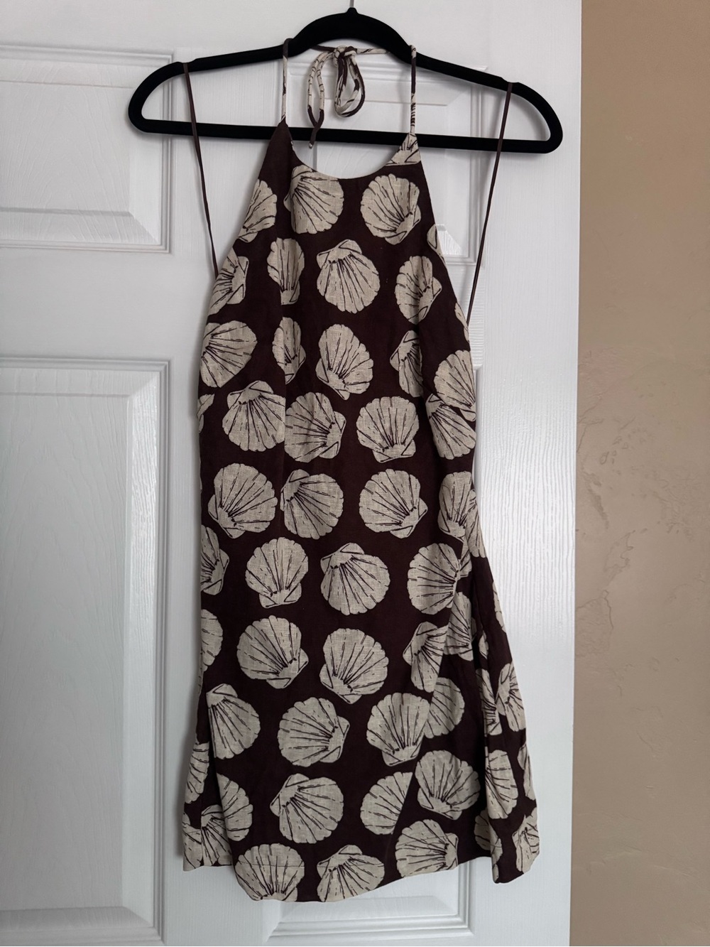 Abercrombie Open-Back Halter Linen-Blend Mini Dress XSP